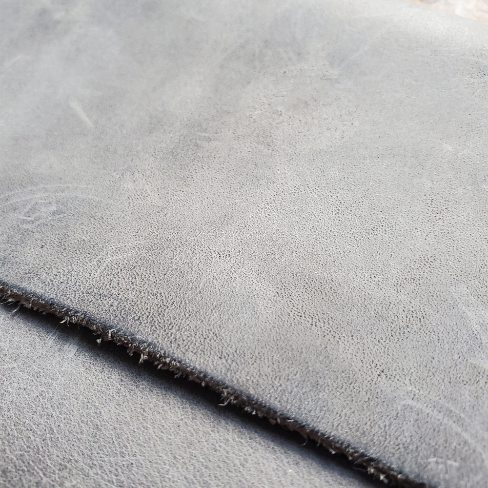 Gray Leather Wallet with Button Closure - Picture 3 of 11